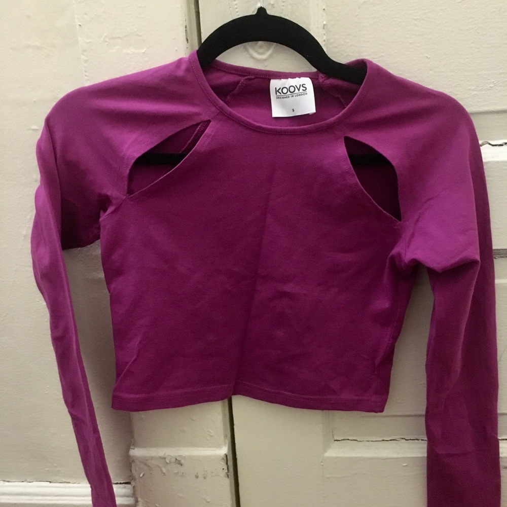 Purple cut out crop top